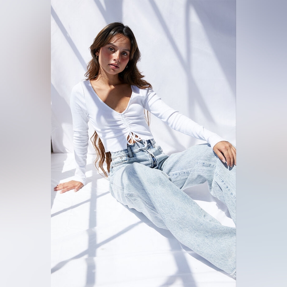 Pacsun PacCares Radiant Long Sleeve Crop Top White M